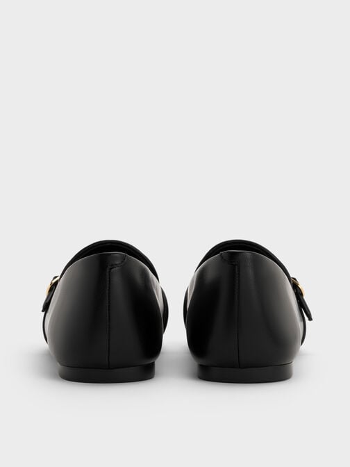 Buckle-Strap Loafers, Black, hi-res