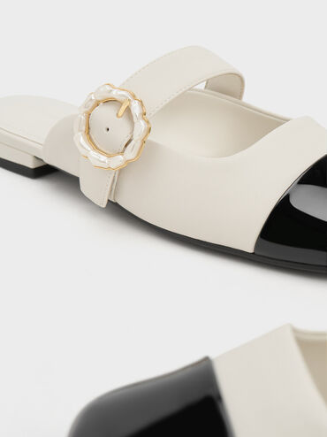 حذاء ميول ماري جين لامع بإبزيم لؤلؤي, متعدد الألوان, hi-res