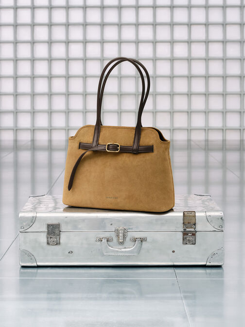 Victoria Belted Trapeze Tote Bag, Sahara Sand, hi-res