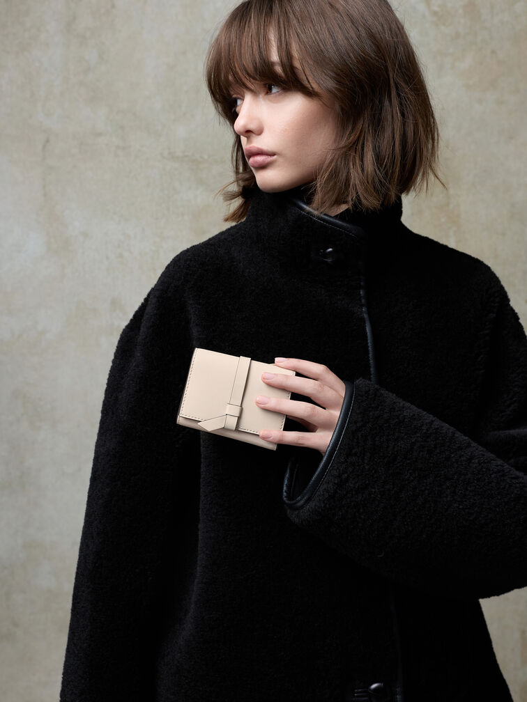 Calla Knotted-Strap Small Wallet, Oat, hi-res