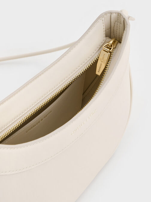 Sabine Knotted-Strap Curved Shoulder Bag, Cream, hi-res