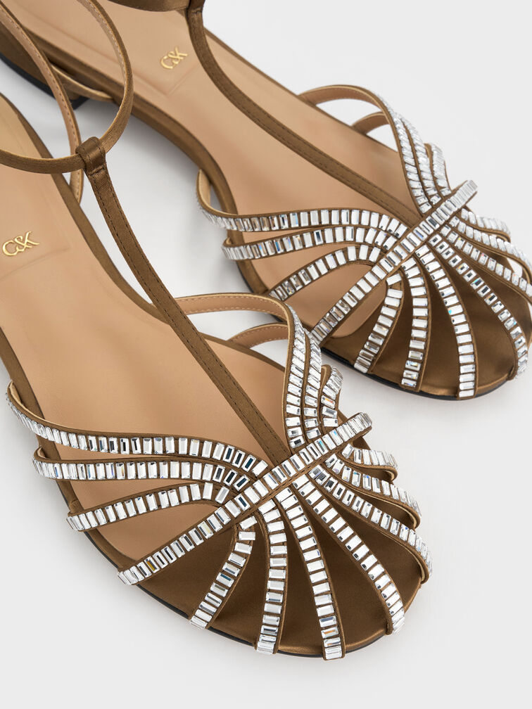 Jaylene Gem Caged Sandals, Brown, hi-res