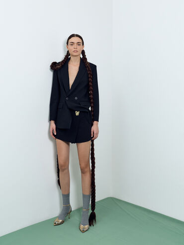 Jaylene Metallic Leather Peep-Toe Stiletto Sandals, Gold, hi-res