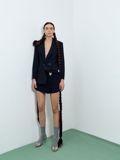 Jaylene Metallic Leather Peep-Toe Stiletto Sandals, Gold, hi-res