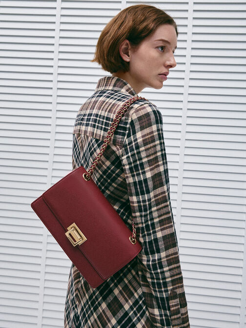 Everline Braided-Strap Shoulder Bag, Burgundy, hi-res