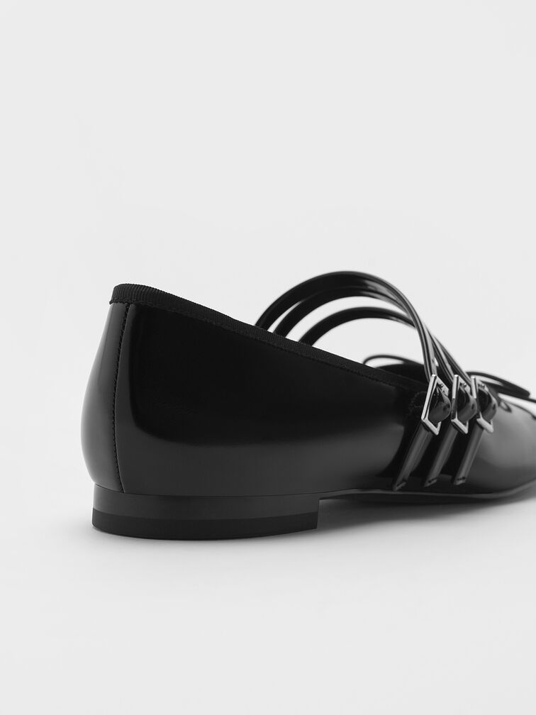 Triple-Strap Mary Janes, Black Boxed, hi-res