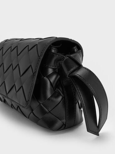 شنطة كروس إيفيت بنقشة منسوجة, أسود كلاسيكي, hi-res