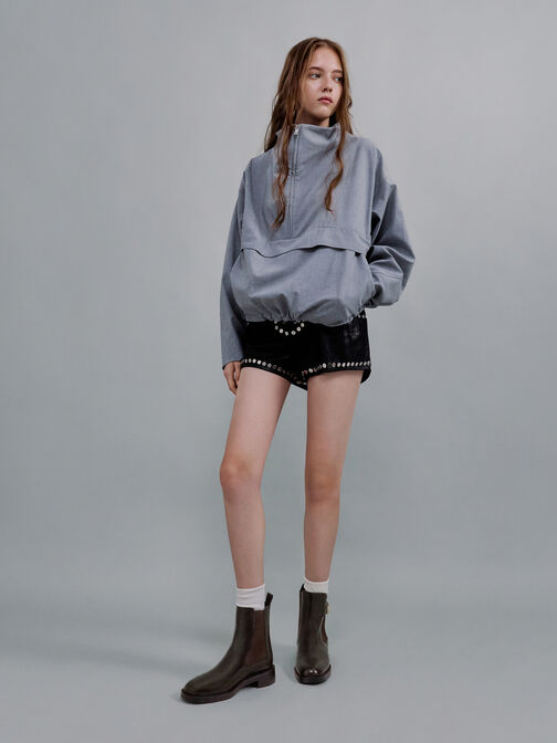 بوت لاندو تشيلسي بمشبك ميتاليك, بني داكن, hi-res