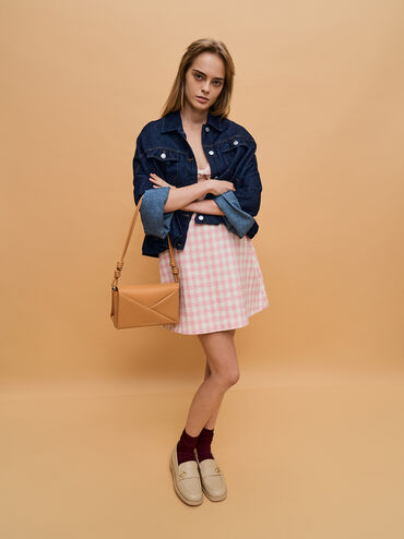 حقيبة كتف ميدوري بتصميم هندسي, توفي, hi-res