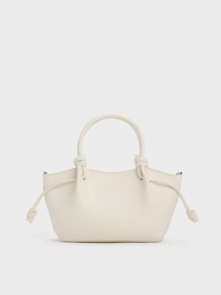Sammie Knotted-Handle Wavy Tote Bag, Cream, hi-res