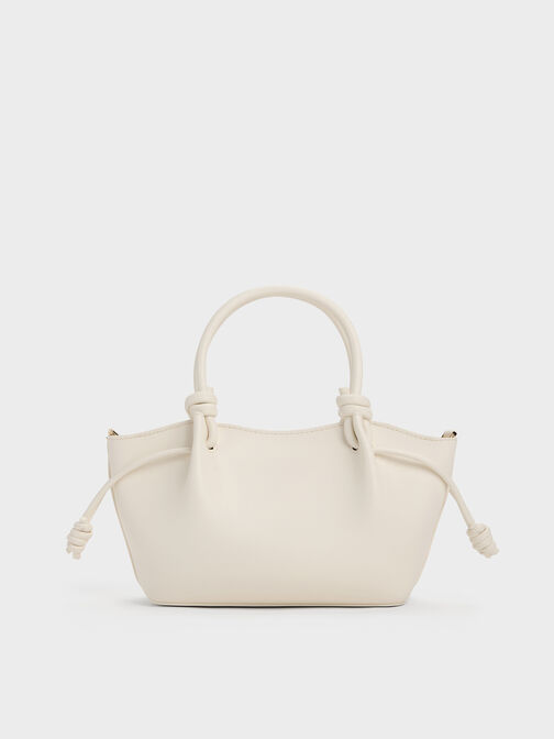Sammie Knotted-Handle Wavy Tote Bag, Cream, hi-res