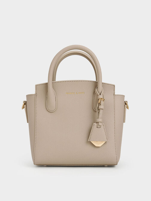 Harper Structured Top Handle Bag, Taupe, hi-res