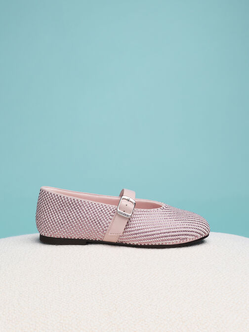 حذاء ماري جين مزين بكريستال ولؤلؤ, وردي فاتح, hi-res