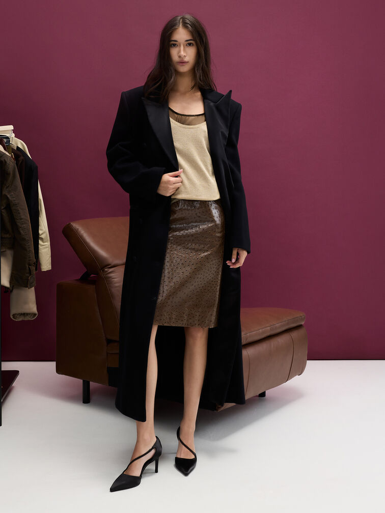 حذاء دورسي ساتان بكعب رفيع, أسود خشن, hi-res