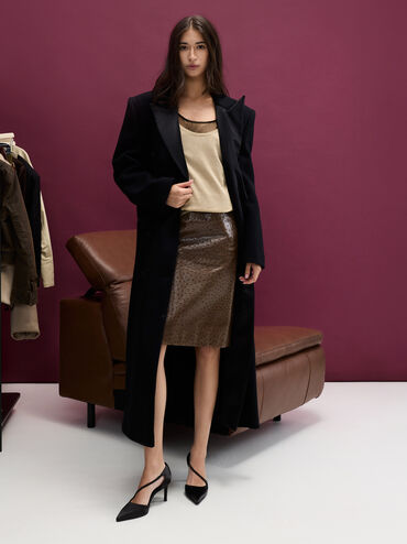 حذاء دورسي ساتان بكعب رفيع, أسود خشن, hi-res