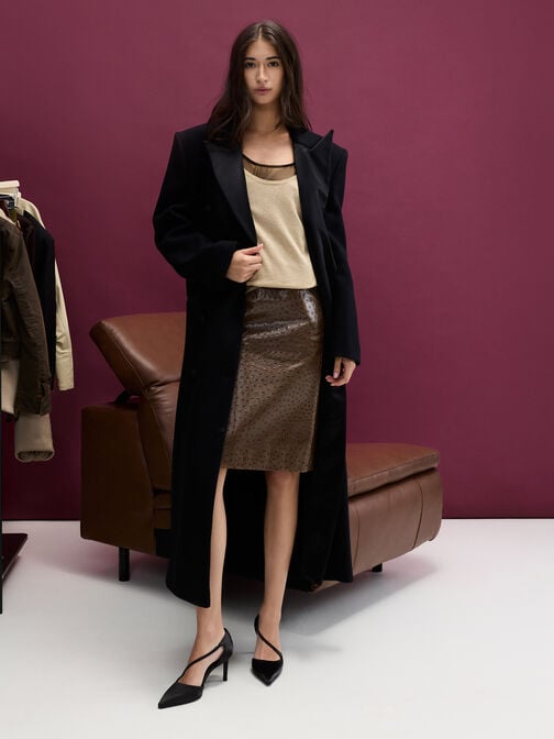 حذاء دورسي ساتان بكعب رفيع, أسود خشن, hi-res