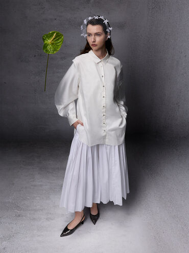 حذاء هيلز بكعب عالٍ سلينجباك من من الجلد والشبك والترتر, أسود خشن, hi-res