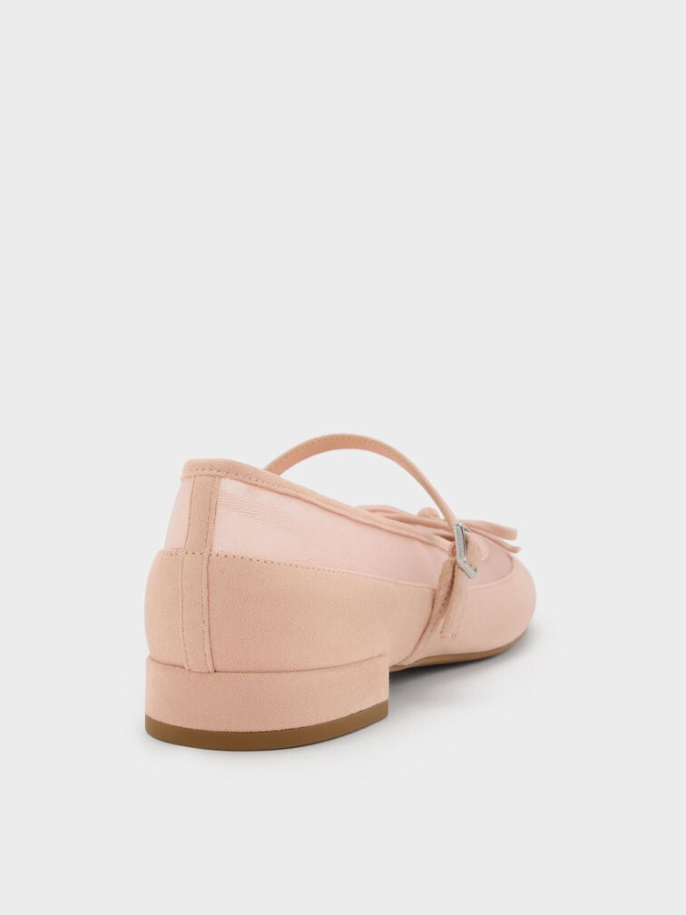 Mulligan Faux Suede & Mesh Mary Janes, Blush, hi-res