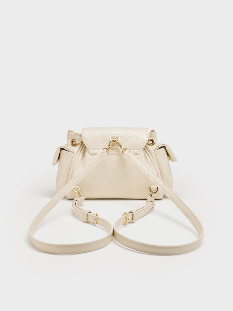 حقيبة ظهر مبطنة, كريم, hi-res