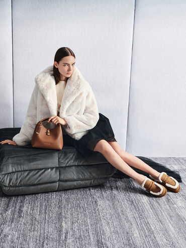 Chance Turn-Lock Bucket Bag, Chocolate, hi-res