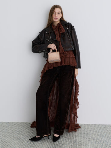 حقيبة ألباني صغيرة من الجلد والساتان بعقدة فيونكة ومزينة بالكريستال, لون البشرة الطبيعي, hi-res