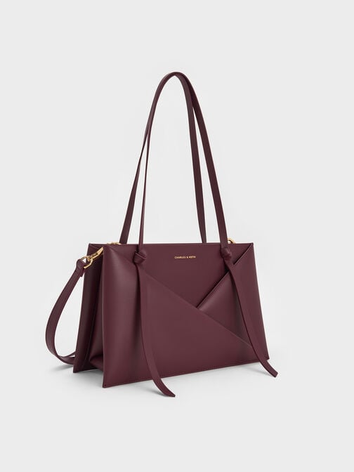 Midori Geometric Tote Bag, Wineberry Red, hi-res
