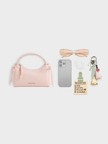 Hazel Bow Top Handle Bag, Soft Pink, hi-res