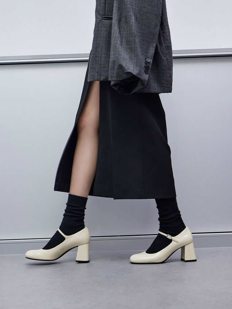 حذاء ماري جين من الجلد اللامع بكعب عالٍ عريض, أبيض طباشيري, hi-res