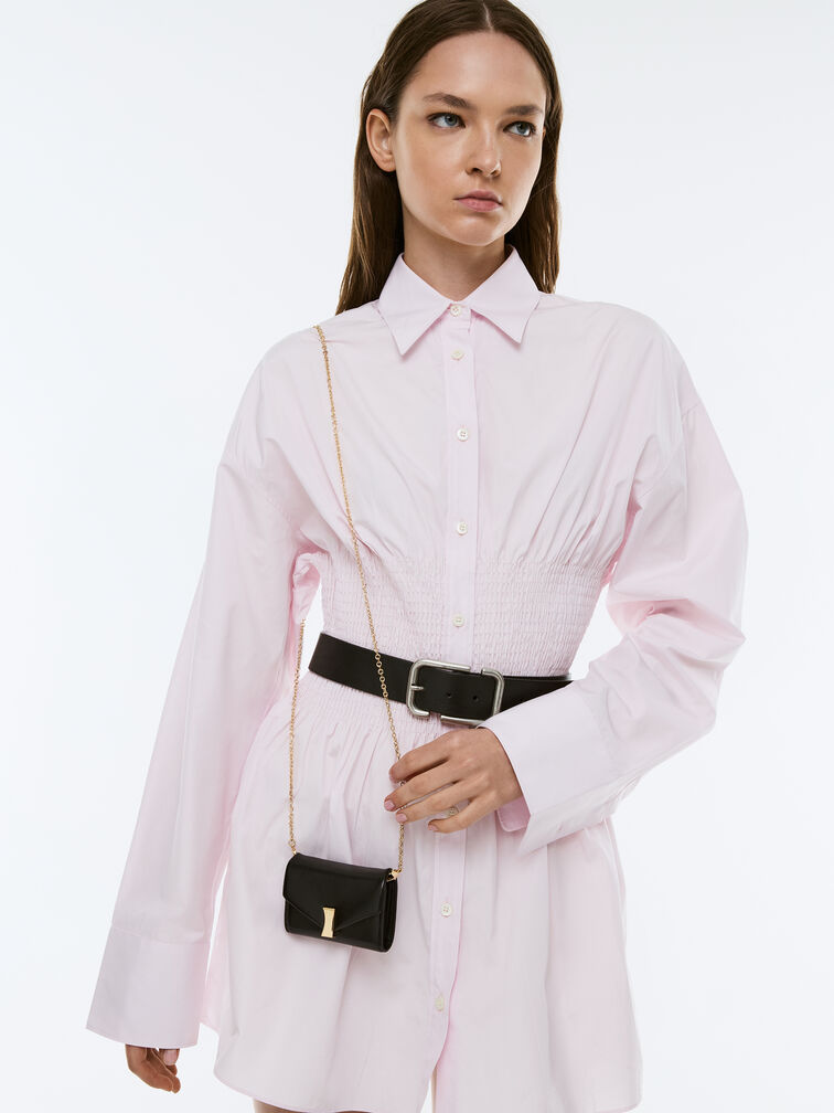 Lilibet Chain-Strap Wallet, Black, hi-res