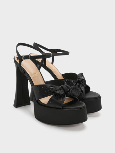 صندل (جايس) بقاعدة متصلة (بلاتفورم) مطعمة بالكريستال, أسود خشن, hi-res