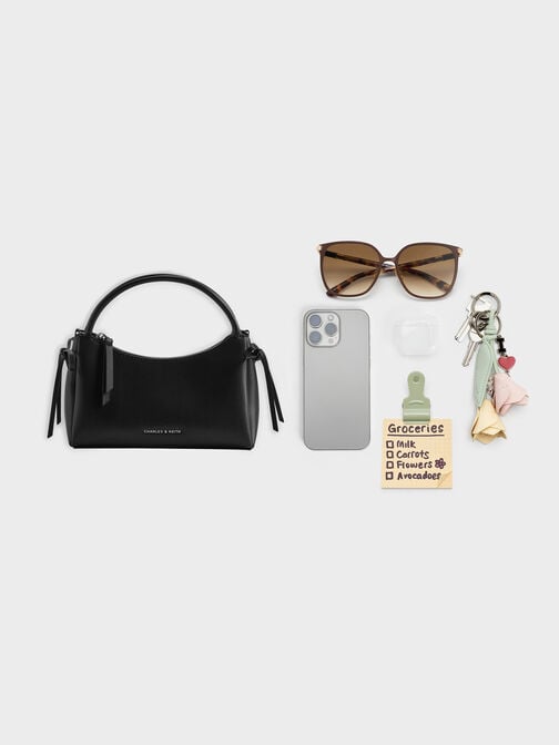 حقيبة يد "هازل" بعقدة, أسود كلاسيكي, hi-res