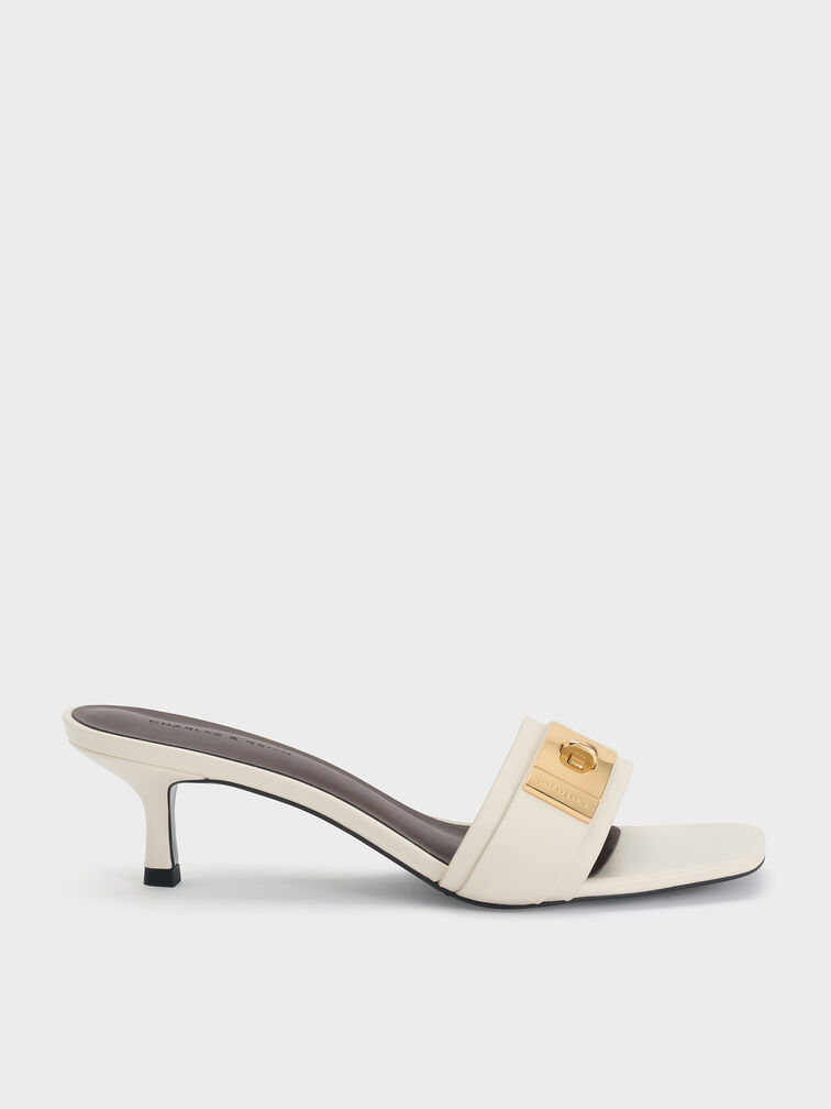 Aelin Kitten-Heel Mules, White, hi-res