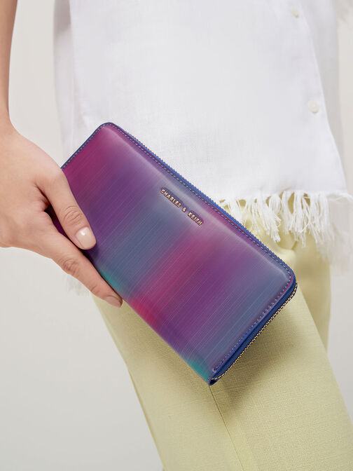 محفظة طويلة دولسي أومبري بسحاب كامل, طاووسي, hi-res