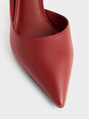 حذاء بامبس دي-أورساي بكعب معدني وحزام كاحل, قرميدي, hi-res