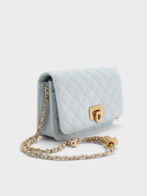 كلاتش كريسيدا مبطّن بقفل كبس, أزرق باهت مائل للرمادي, hi-res