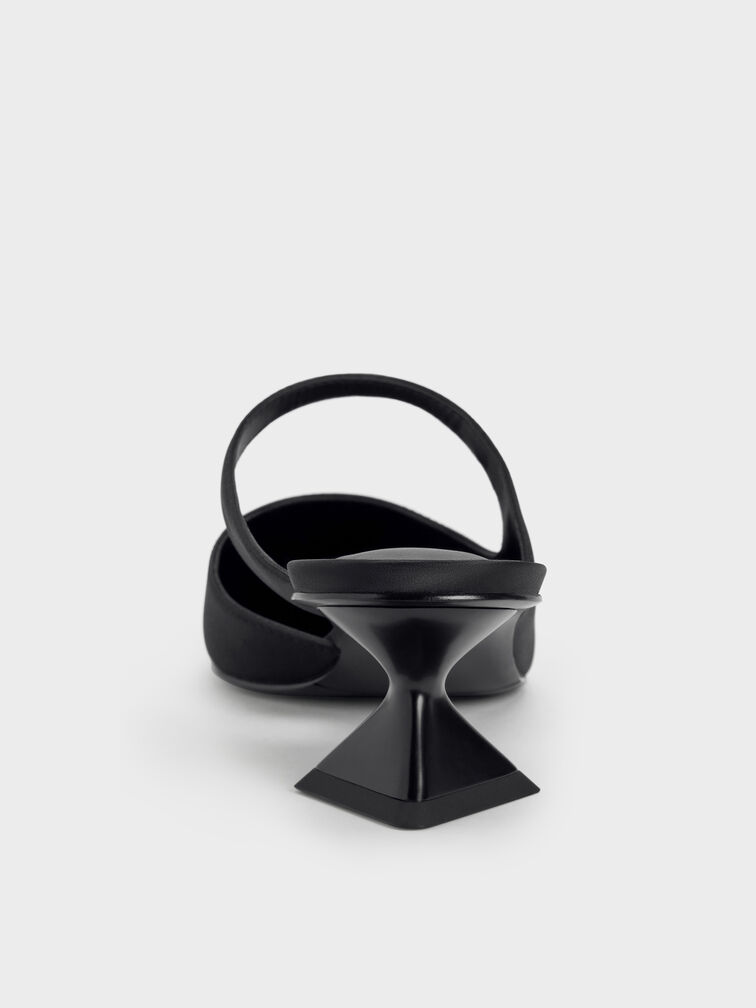 Vada Asymmetric Sculptural Heel Pumps, Black, hi-res