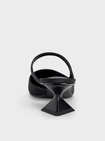 Vada Asymmetric Sculptural Heel Pumps, Black, hi-res