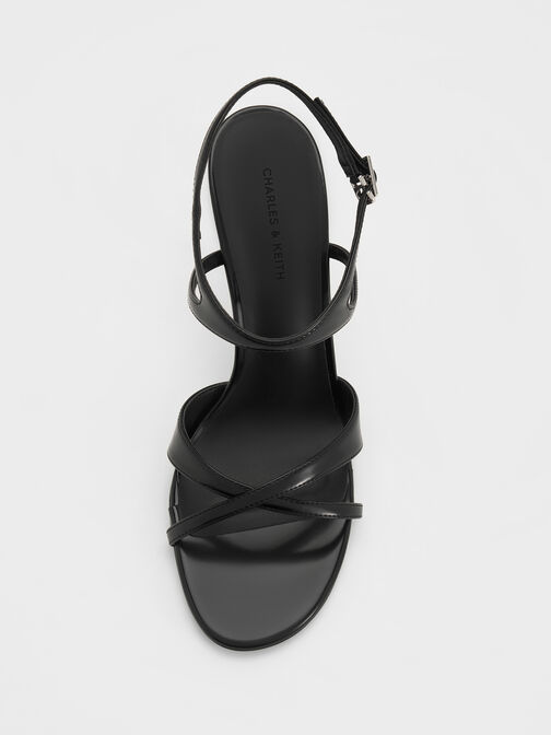 Crossover Stiletto Sandals, Black Boxed, hi-res