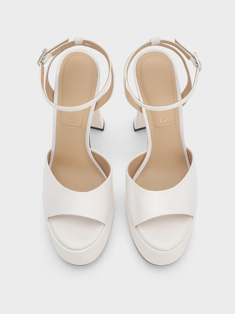 صندل ميشيل بلاتفورم من بوليستر معاد تدويره, أبيض, hi-res