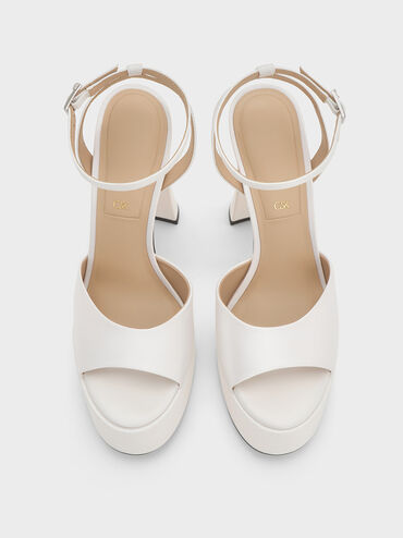 صندل ميشيل بلاتفورم من بوليستر معاد تدويره, أبيض, hi-res