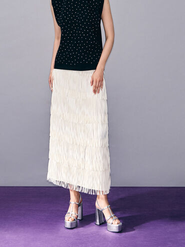 صندل بنعل سميك وشريط على شكل حرف T ببريق معدني لامع, فضي, hi-res