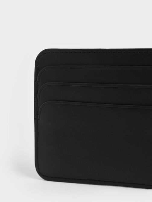 حافظة بطاقات كليو بتصميم مبطّن أنيق, أسود, hi-res