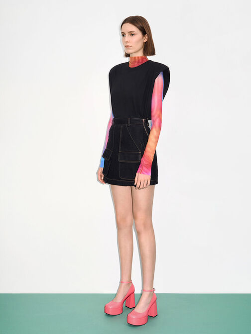 Ankle-Strap Platform Pumps, Pink, hi-res