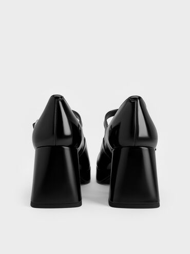 ذاء ماري جين بكعب مربع بلاتفورم, صندوق أسود, hi-res