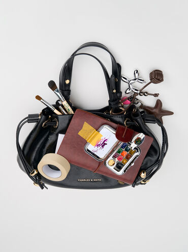 حقيبة دلو صغيرة برباط من ميني موكسي, أسود, hi-res