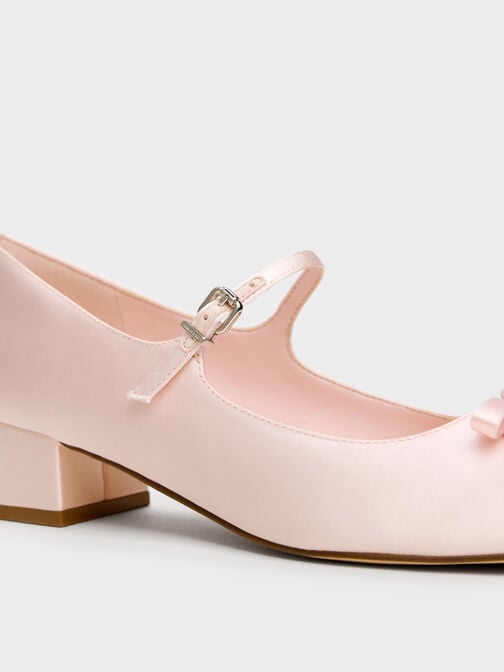 Kelis Rose-Bow Mary Jane Pumps, Light Pink, hi-res