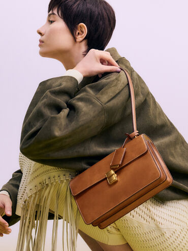 حقيبة كتف من سلسلة حبل أسيلين, Distressed Tan, hi-res