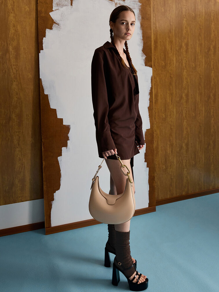 Patent T-Bar Strappy Platform Sandals, Black Patent, hi-res