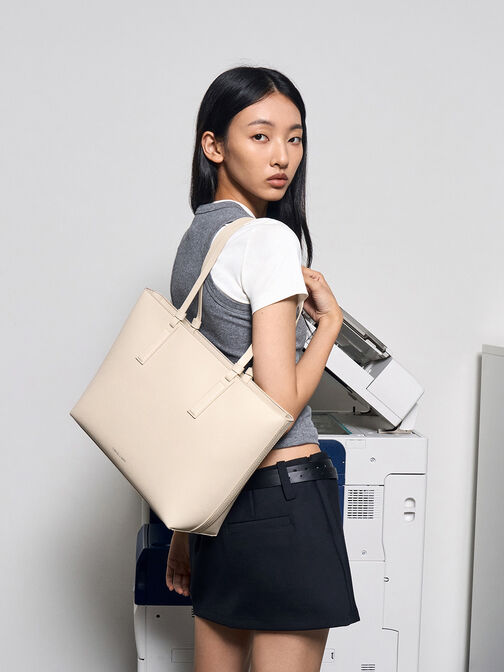 Noelle Tote Bag, Ivory, hi-res