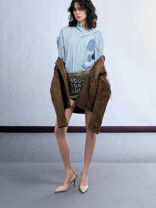 حذاء بكعب إيرينا ميتاليك ومقدمة مدببة, رملي, hi-res